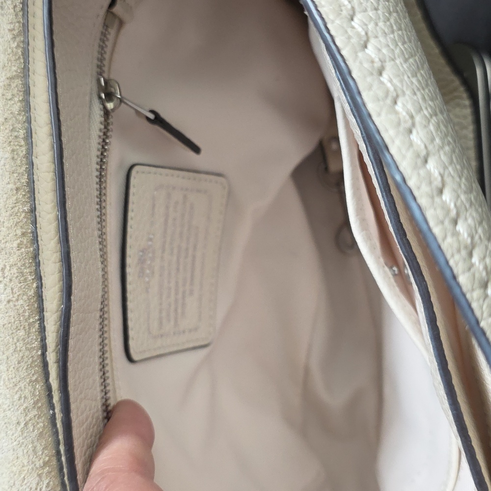 Coach Cream Leather Crossbody Bag with Silver Hardware - Picture 7 of 11